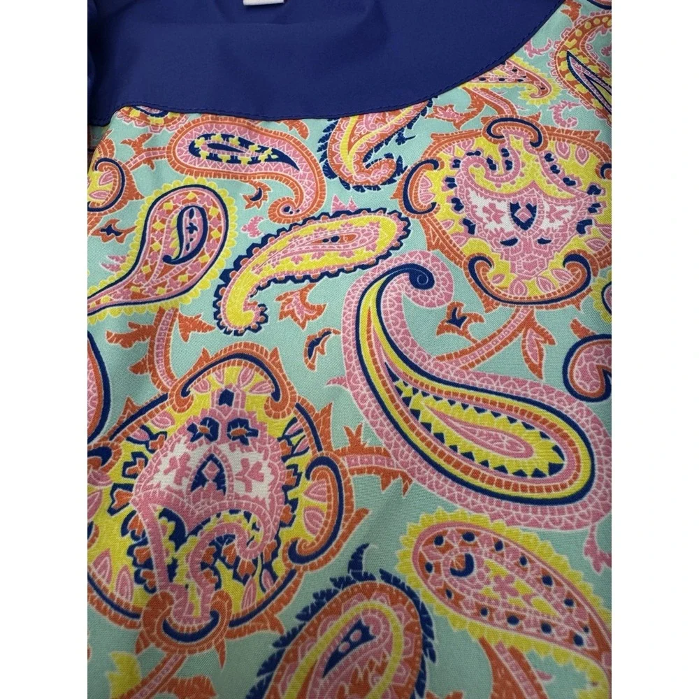 Peter Millar Women's Full Zip Lightweight Jacket Blue With Paisley Lining MEDIUM